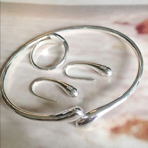 2/$30🔥925 sterling silver water drop jewelry set